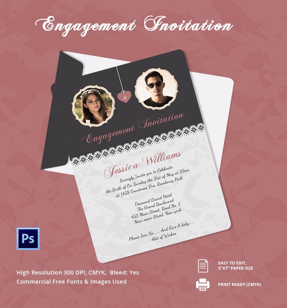Engagement Party Invitations Templates Engagement Invitation Template 25 Free Psd Ai Vector
