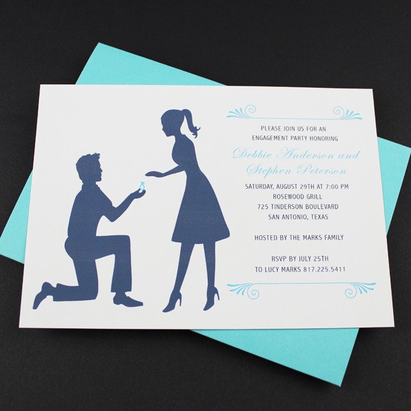 Engagement Party Invitations Templates Engagement Party Invitation Template Silhouette Couple