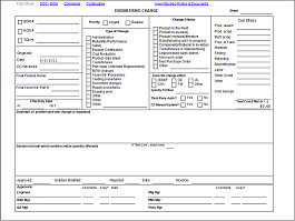 Engineering Change order Template Manufacturing and Engineering Change order form software