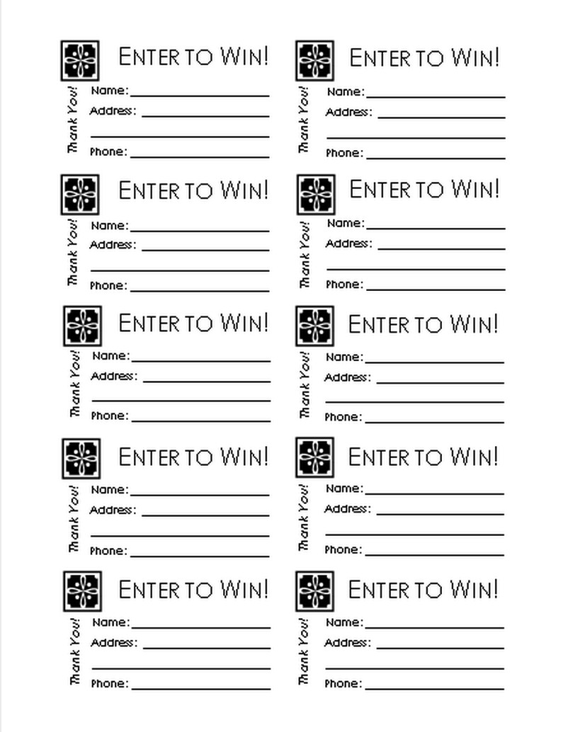 Entry form Template Word Download Printable Raffle Ticket Templates