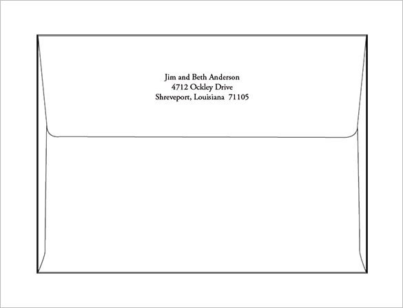 Envelope Template for Word 9 A7 Envelope Templates Doc Psd Pdf