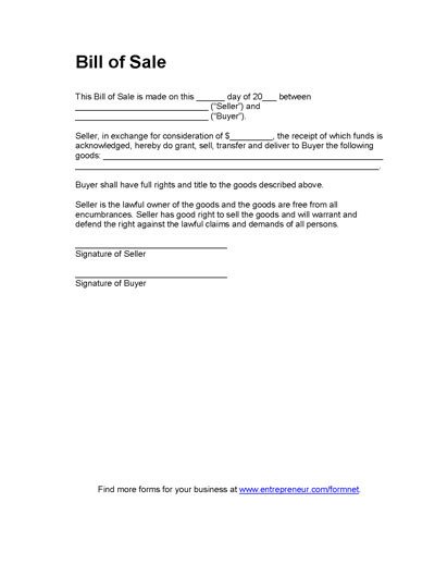 Equipment Bill Of Sale Template Free Printable Equipment Bill Sale Template form Generic
