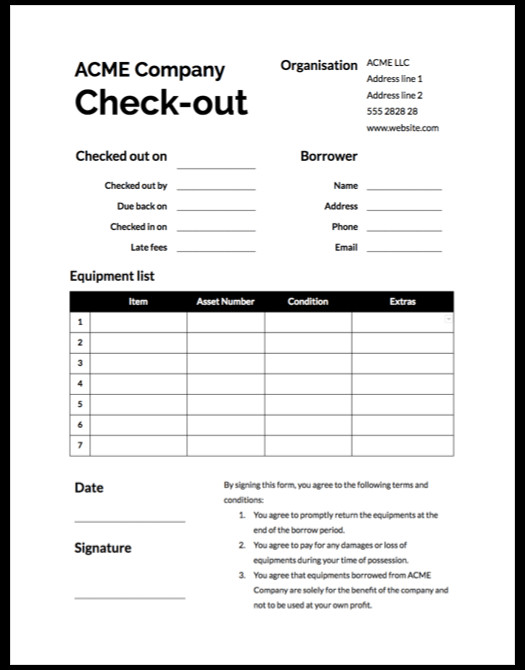 Equipment Checkout Log 7 Essential Parts Of A Watertight Equipment Sign Out Sheet