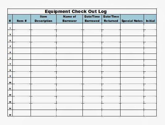 Equipment Checkout Log the Admin Bitch Download Equipment Check Out Log Template