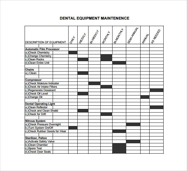 Equipment Maintenance Log Template Excel Sample Maintenance Log Template 9 Free Documents In Pdf