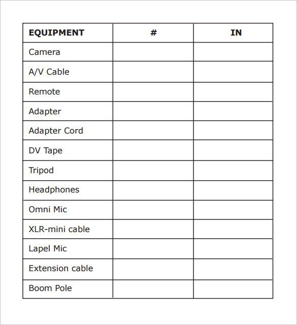 Equipment Sign Out Sheet Sample Equipment Sign Out Sheet 14 Documents In Pdf