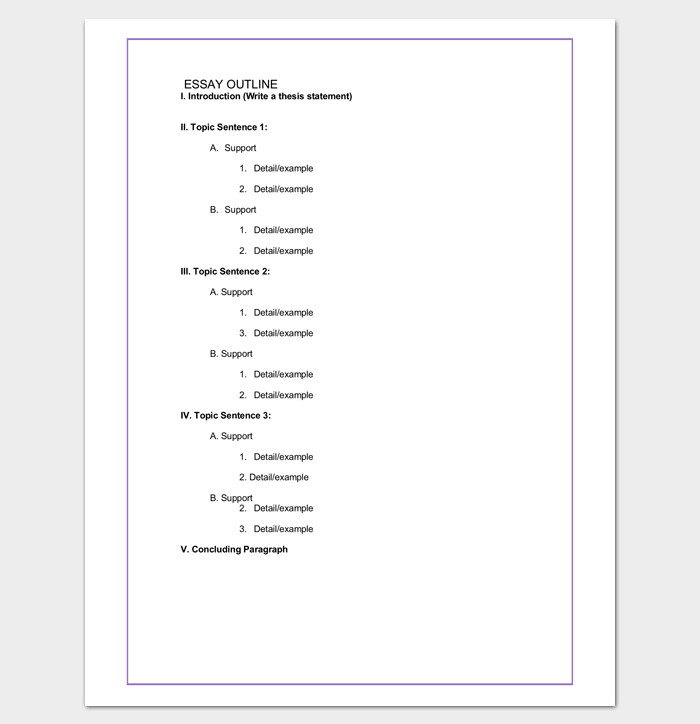 Essay Outline Template Word Blank Outline Template 11 Examples and formats for