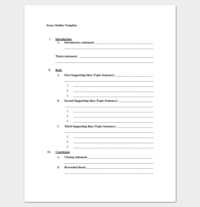 Essay Outline Template Word Blank Outline Template 11 Examples and formats for