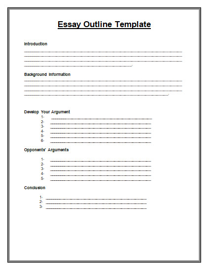 Essay Outline Template Word Free Word Templates