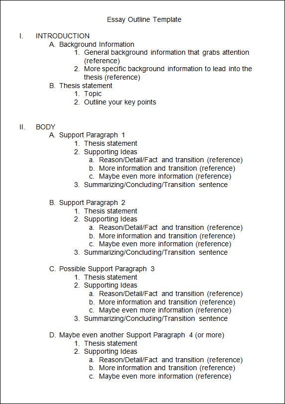 Essay Outline Template Word Outline Template 11 Download Free Documents In Pdf