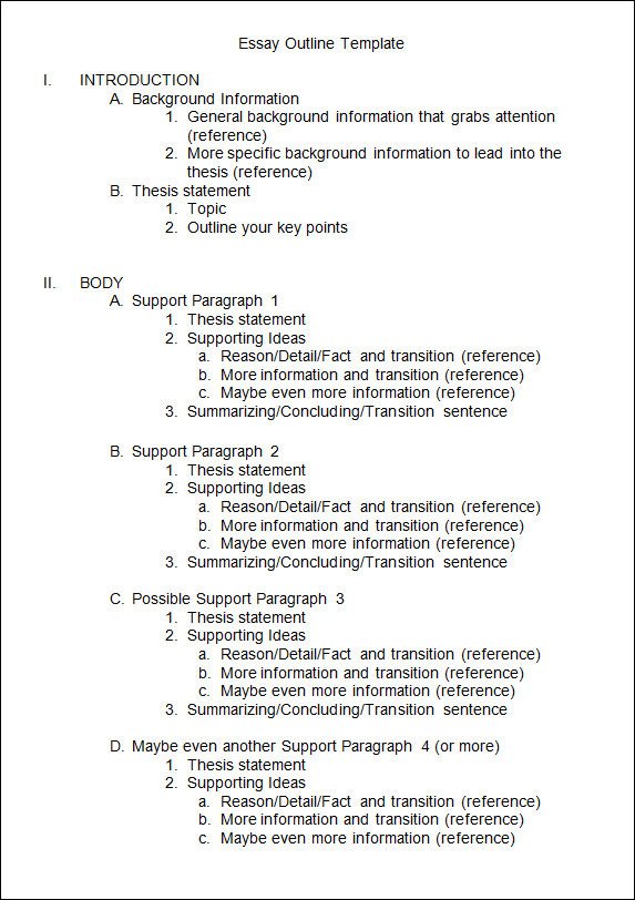Essay Outline Template Word Outline Template 11 Download Free Documents In Pdf