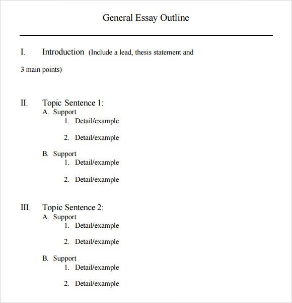 Essay Outline Template Word Sample Blank Outline Template 7 Free Documents In Pdf Doc