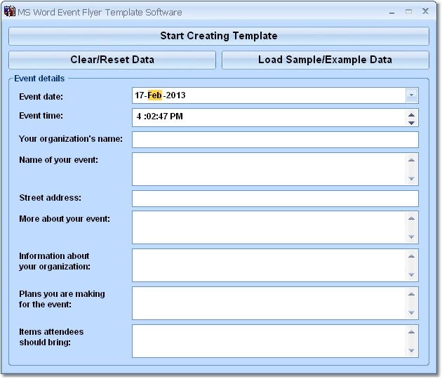 Event Flyer Template Word Ms Word event Flyer Template software 7 0 Full Screenshot