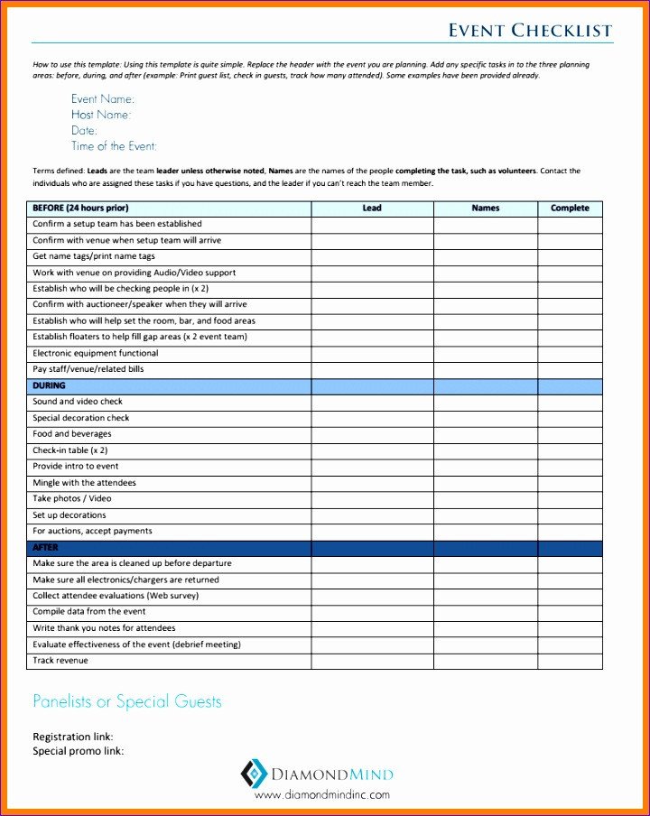 Event Planning Checklist Template Excel 6 event Planning Checklist Template Excel Exceltemplates