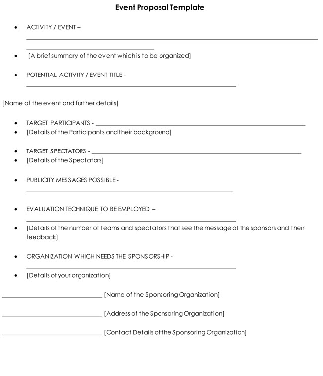 Event Planning Proposal Template event Proposal Template 12 Samples forms &amp; formats
