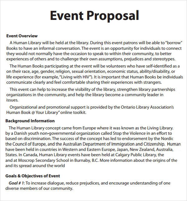 Event Planning Proposal Template event Proposal Template