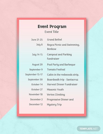 Event Program Template Word Free event Program Template Download 31 Program