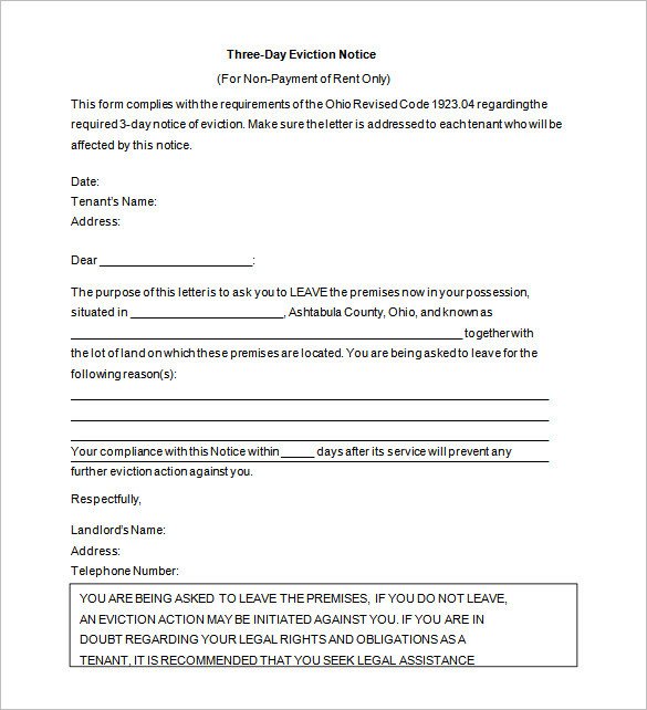 Eviction Notice Letter Template 38 Eviction Notice Templates Pdf Google Docs Ms Word