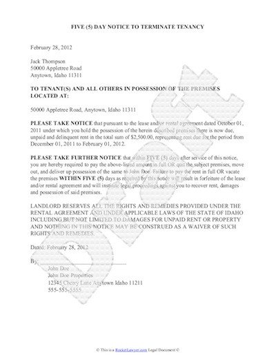 Eviction Notice Letter Template Sample Eviction Notice Free Notice Of Eviction Letter