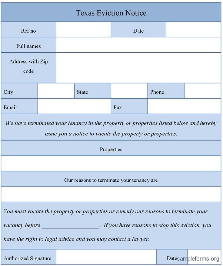 Eviction Notice Template Alabama Printable Sample Eviction Notice Texas form