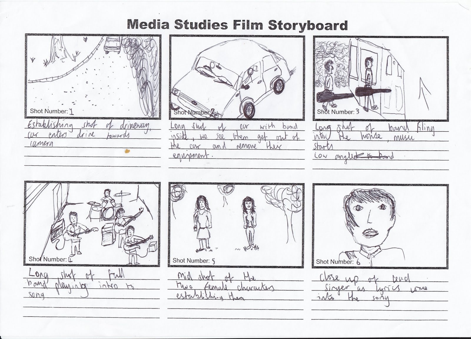 Example Of A Storyboard Kris Barnard Media A2 Music Video Storyboard