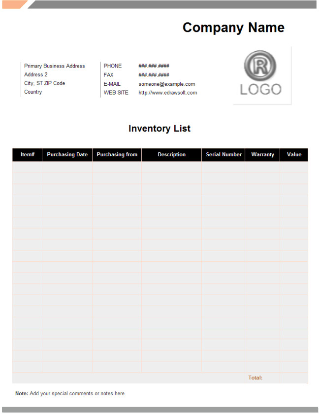 Example Of Inventory List 10 Inventory List Examples Pdf