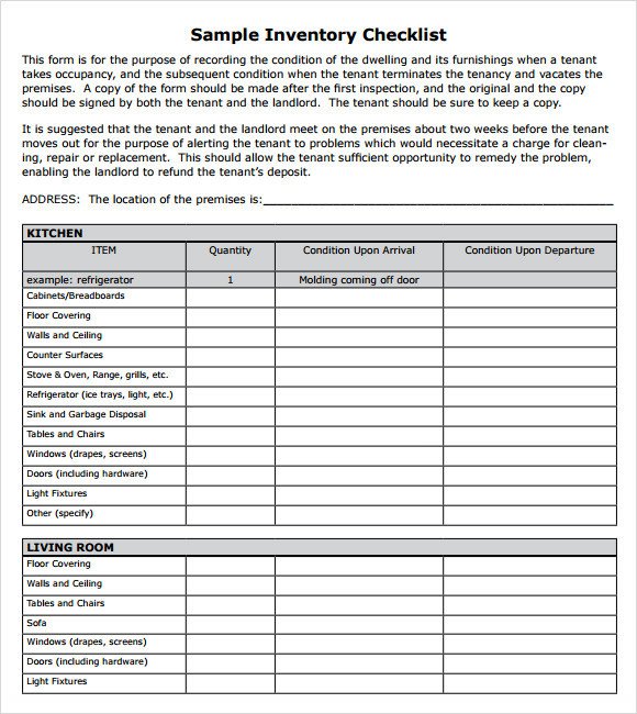 Example Of Inventory List Sample Inventory Checklist 18 Documents In Word Excel Pdf