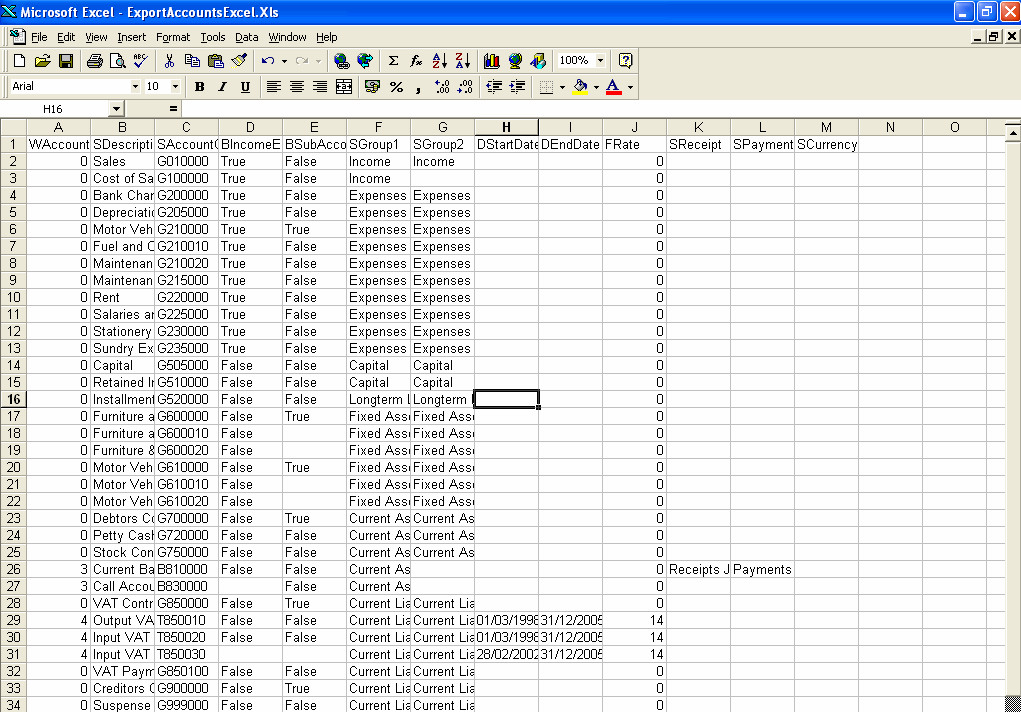 Excel Banking Spreadsheet Turbocash Accounting software Export Accountstoan Excel