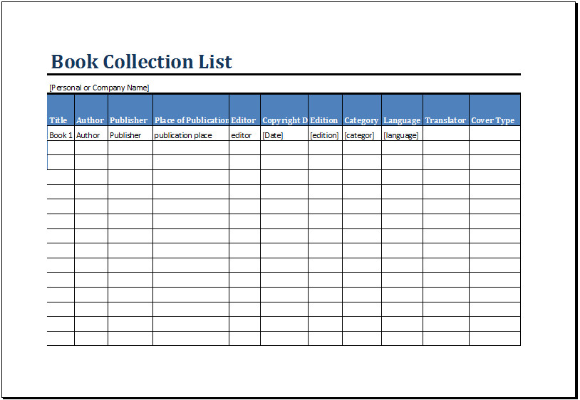 Excel Book Inventory Template Printable Book Inventory List Template Ms Excel