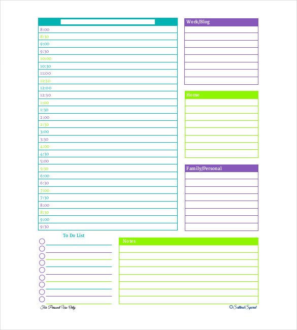 Excel Daily Planner Template 30 Daily Planner Templates Pdf Doc