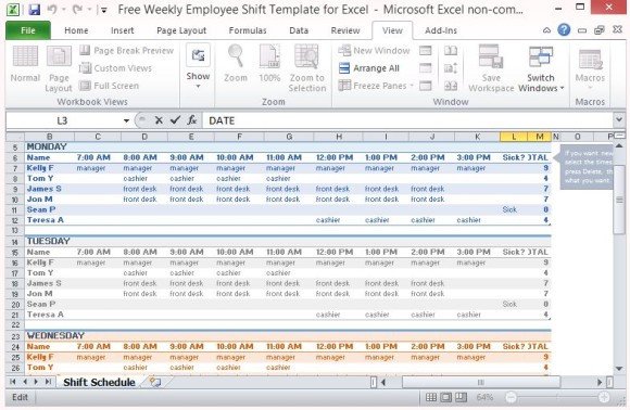 Excel Employee Schedule Template Free Weekly Employee Shift Template for Excel