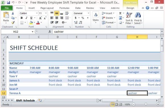 Excel Employee Schedule Templates Free Weekly Employee Shift Template for Excel