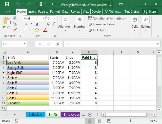 Excel Employee Schedule Templates Tips &amp; Templates for Creating A Work Schedule In Excel