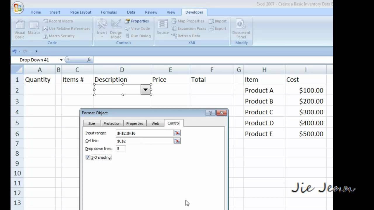 Excel Inventory Template with formulas Excel 2007 Create Basic Inventory System Using form and