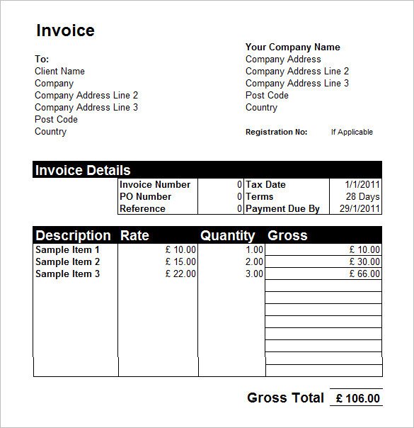 Excel Invoice Template Download 60 Microsoft Invoice Templates Pdf Doc Excel