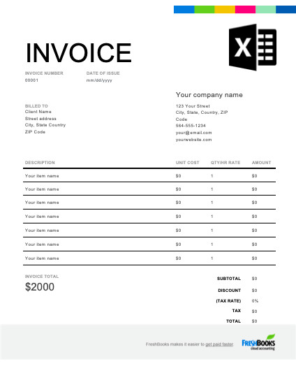 Excel Invoice Template Download Excel Invoice Template Free Download