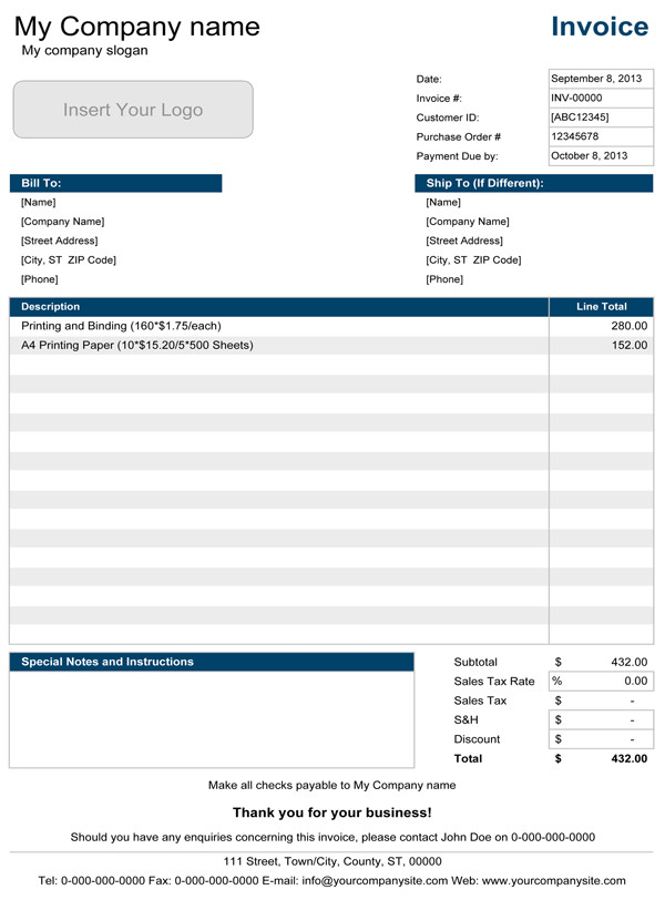 Excel Invoice Template Download Simple Invoice Template for Excel