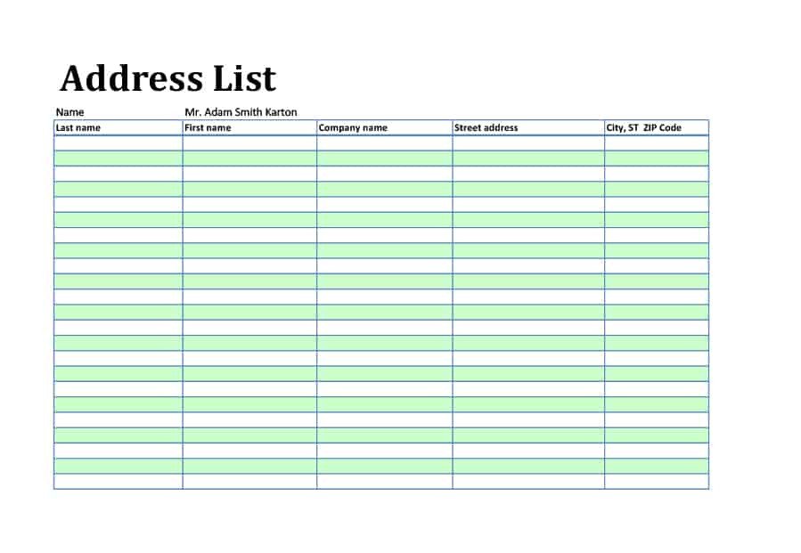Excel Mailing List Template 40 Phone &amp; Email Contact List Templates [word Excel]