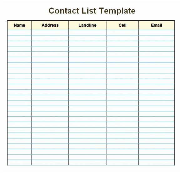 Excel Mailing List Template 6 Excel Mailing List Template Free Etora