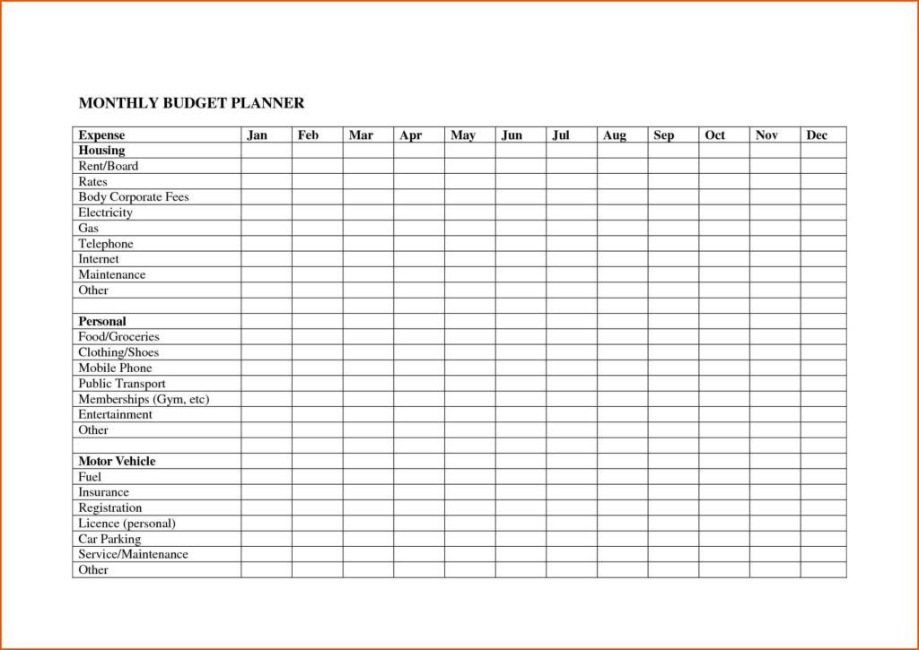 Excel Monthly Bill Template Monthly Expenses Spreadsheet Template Monthly Spreadsheet