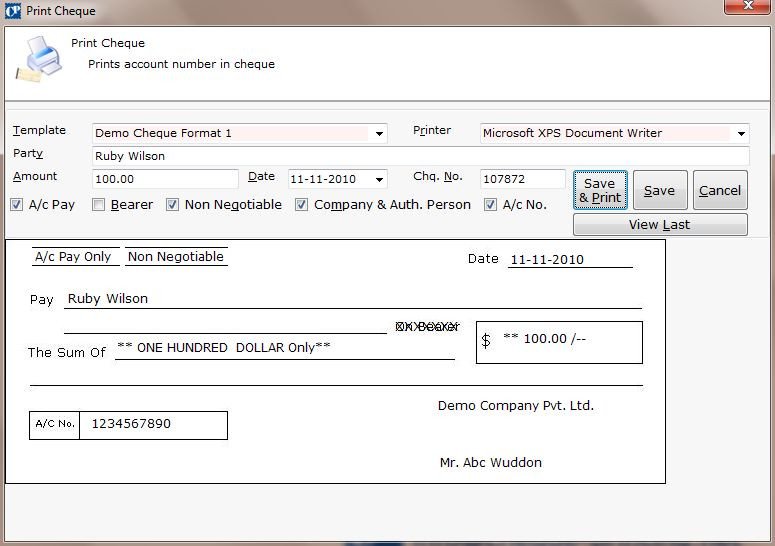 Excel Template Check Printing Free Download Cheque Printing In Excel format