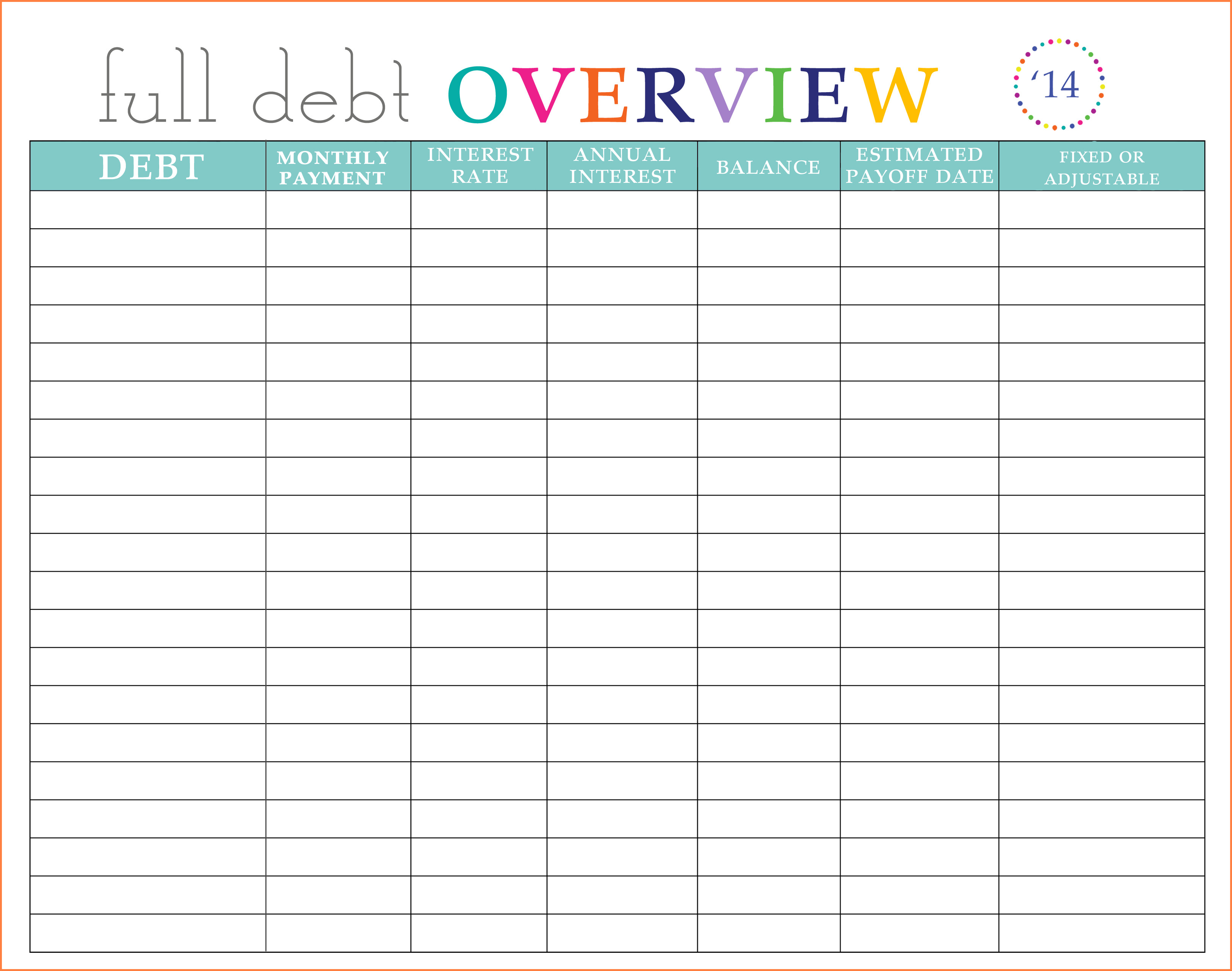 Excel Template Credit Card Payoff 12 Credit Card Debt Payoff Spreadsheet