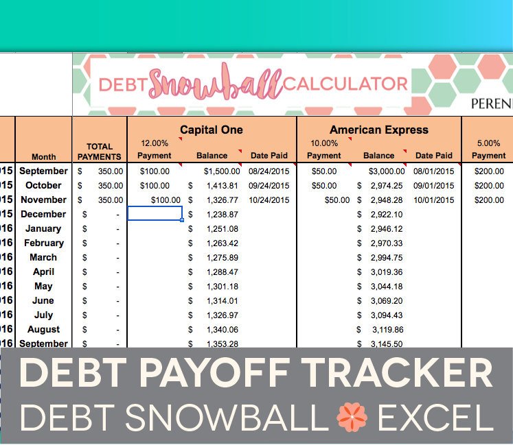 Excel Template Credit Card Payoff Debt Payoff Spreadsheet Debt Snowball Excel Credit Card