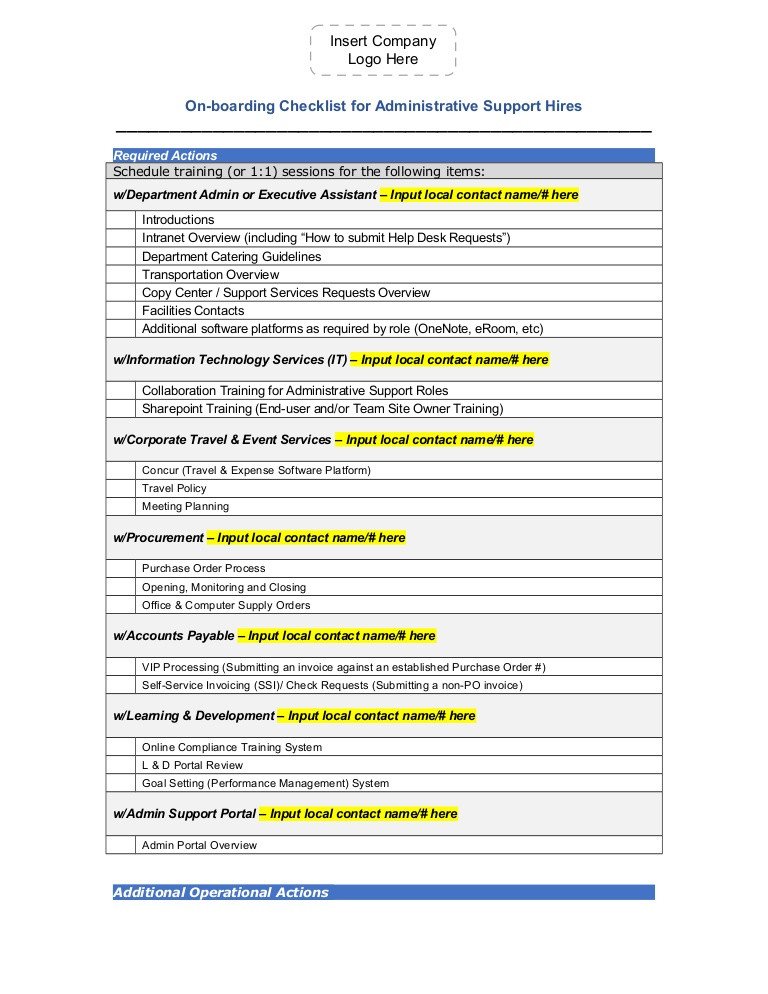 Executive assistant Travel Itinerary Template Executive assistant Boarding Checklist