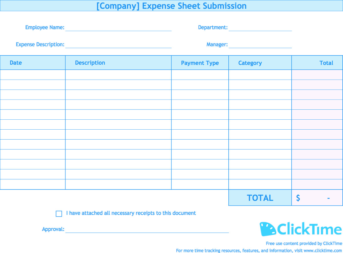 Expense Report Template Free Expense Report Template