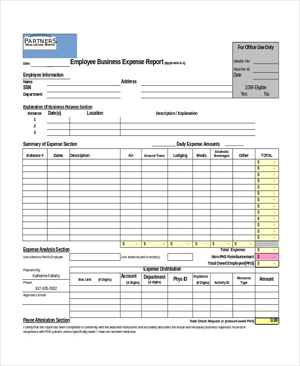 Expense Report Templates Excel Excel Report Template 8 Free Excel Document Downloads
