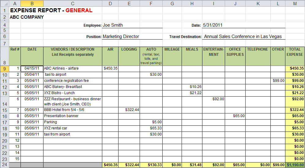 Expense Tracker Excel Template 4 Business Expense Tracker Templates Excel Xlts