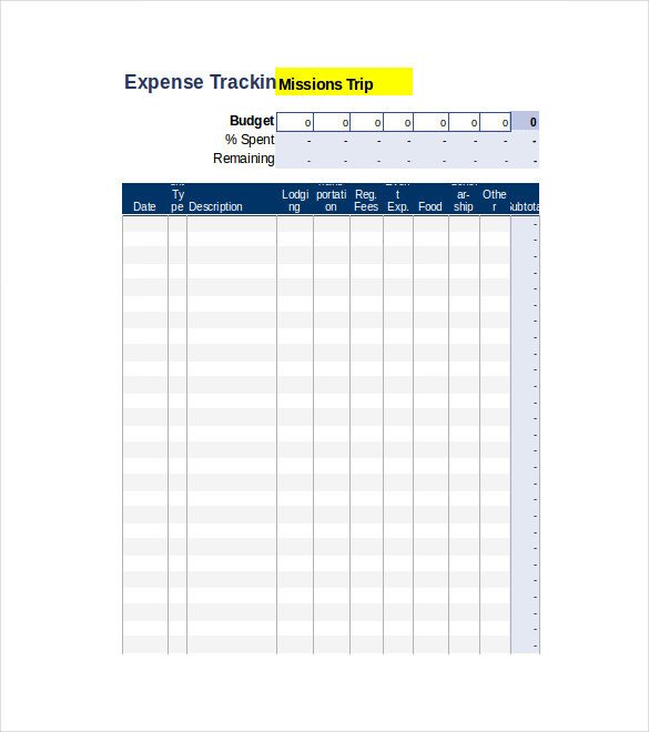 Expense Tracker Excel Template Expense Tracking Template 18 Free Word Excel Pdf