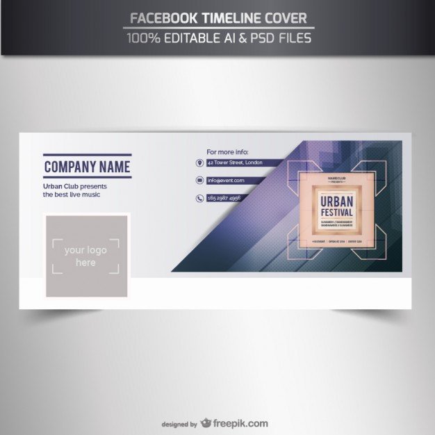 Facebook Cover Template Psd Timeline Cover Vector Vector