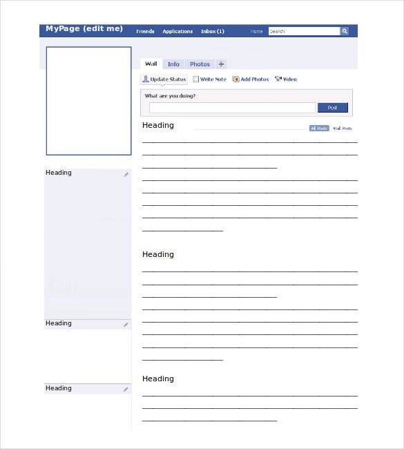 Facebook Profile Page Template Blank Template – 11 Free Word Ppt &amp; Psd
